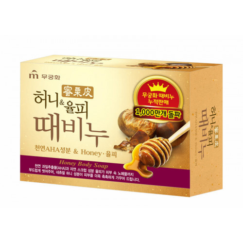 Мыло-скраб для тела с медом и каштаном Mukunghwa Honey & Chestnut Body Soap