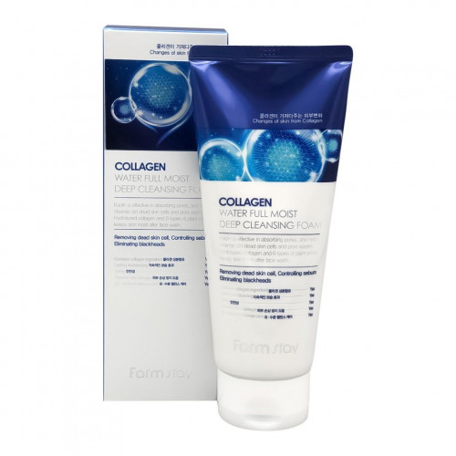 Пенка с коллагеном Farm Stay COLLAGEN WATER FULL MOIST DEEP CLEANSING FOAM