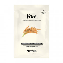 Маска тканевая для лица с экстрактом риса PrettySkin Mask Sheet Rice Total Solution Essential