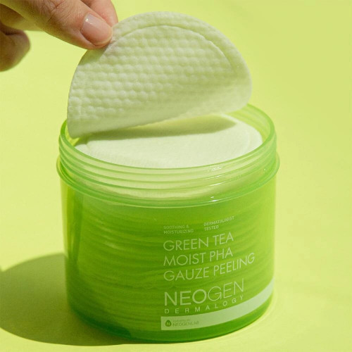 Пилинг-пэды с зеленым чаем  Neogen Dermalogy Green Tea Moist PHA Gauze Peeling