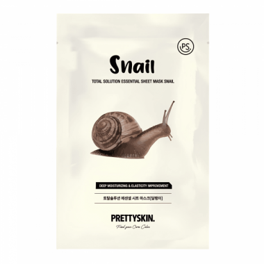 Антивозрастная тканевая маска для лица с муцином улитки Prettyskin Mask Sheet Total Solution Essential Snail